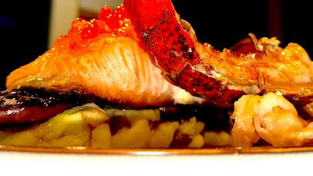 Lobster Tail Stuffed Salmon w/ Cavier